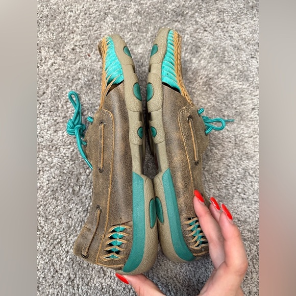 Twisted X WDM0083: Bomber And Turquoise Serrated Moc - Picture 2 of 6